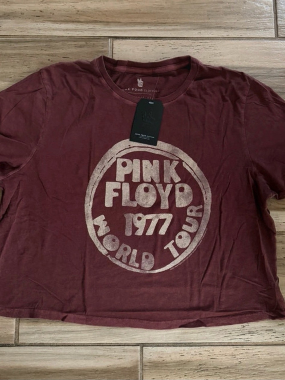 Pink Floyd 1977 Maroon Graphic Crop Tee